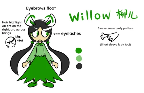 Willow reference sheet